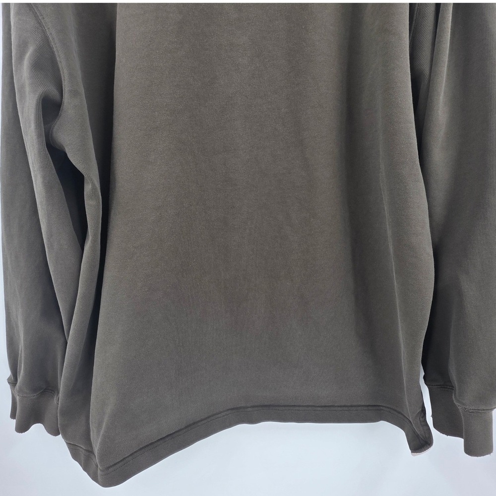 L.L. BEAN RUGBY POLO SHIRT MENS XL OLIVE GREEN VINTAGE LONG SLEEVE PREPPY BAGGY - Picture 9 of 13